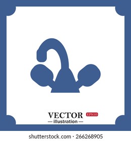blue icon on white background.  tap symbol, web icon. vector design