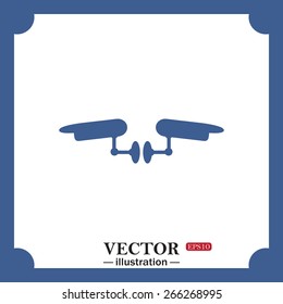 blue icon on white background.  Two surveillance cameras, web icon. vector design