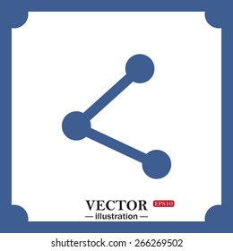 blue icon on white background.  web icon share , web icon. vector design