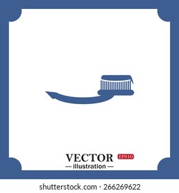 blue icon on white background.  Toothbrush and Toothpaste, web icon. vector design
