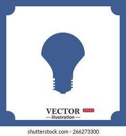 blue icon on white background.  LED lamp, web icon. vector design