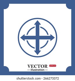 blue icon on white background.  Remote controller's dial, knob, joystick template, web icon. vector design