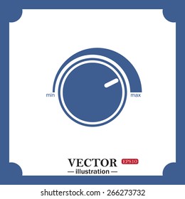 blue icon on white background.  Volume control icon, web icon. vector design