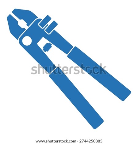 Blue icon of a pair of gripping pliers on white background icon