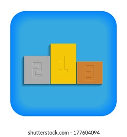 Blue icon with pedestal