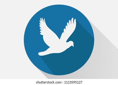 Blue icon of a pigeon.