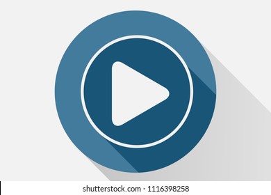 Blue icon of play.