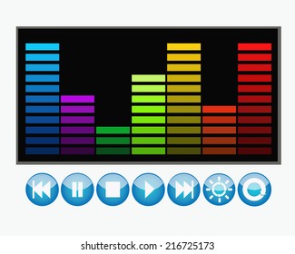 blue icon play equalizer