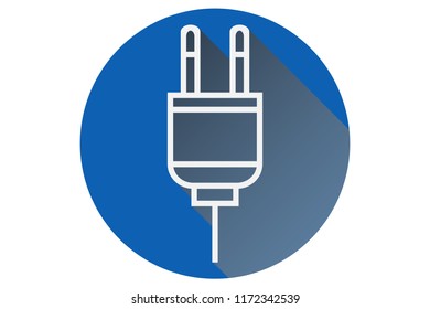 Blue icon of a plug ..