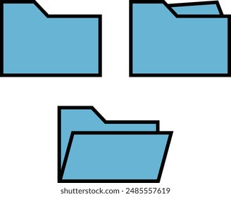 Blue icon set of folders
