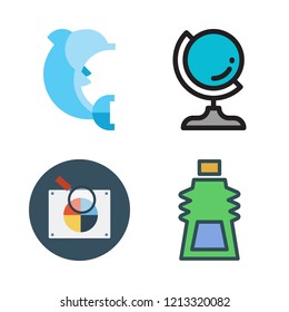 blue icon set. vector set about gel, dolphin, earth globe and rgb icons set.