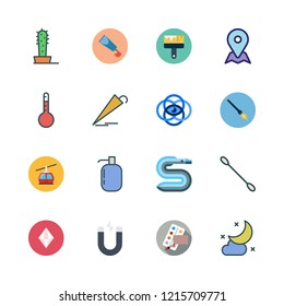 blue icon set. vector set about paint tube, eel, cotton swab and prism icons set.
