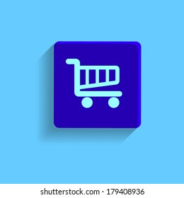 Blue icon of shopping chart 