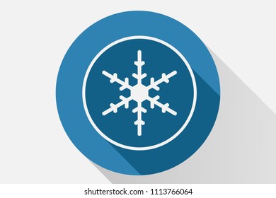 Blue icon of snowflakes.