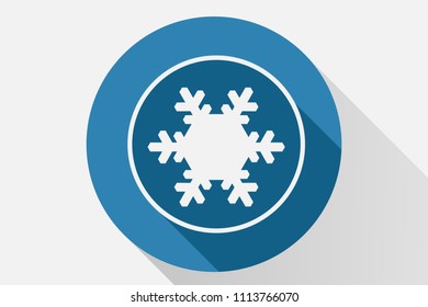 Blue icon of snowflakes.