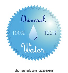 a blue icon with some text and a drop of water