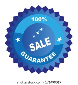 a blue icon with some white text for sales purposes