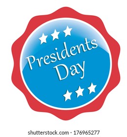 a blue icon with some white text for president day
