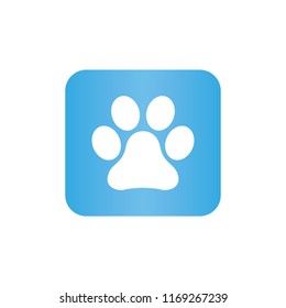 Blue icon with a trace of an animal. Can be used for mobile app