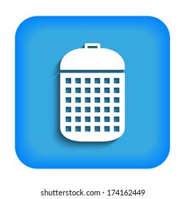 Blue icon with a trash can