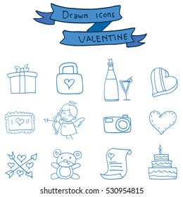 Blue icon of valentine day element