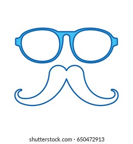 blue icon vintage face