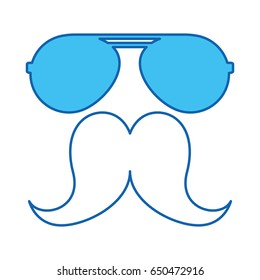 blue icon vintage face
