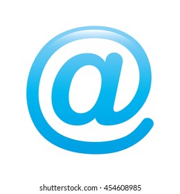 at blue icon, web symbol,  isolated vector illustration