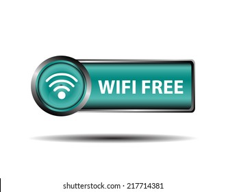 Blue Icon WiFi Free Sign IsolateÃ?Â vector