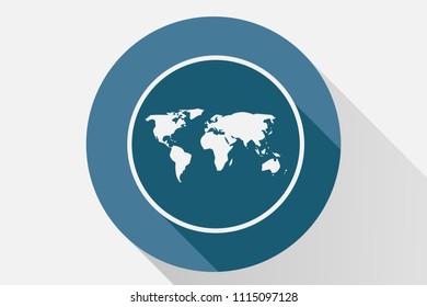 Blue icon of the world.