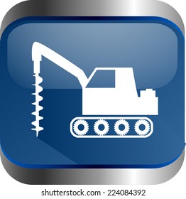 blue icons construction equipment - vector illustration