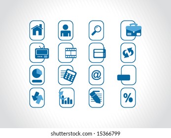 iconos azules establecidos para el sitio web