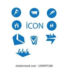 Blue icons in the white background concept. vektor illustration