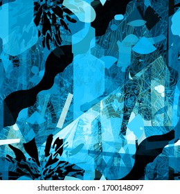 Textura transparente con hielo azul. Fondo abstracto vectorial para página web, fondo de banners, tela, decoración doméstica, envoltura