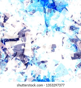 Blue icy seamless texture. Broken surface. Abstract vector background for web page, banners backdrop, fabric, home decor, wrapping