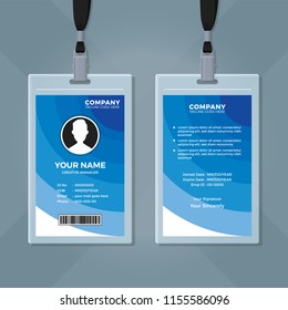 Blue ID Card Design Template