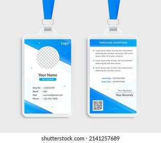 Blue id card template design
