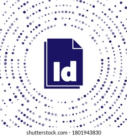 Blue ID File document icon isolated on white background. Abstract circle random dots. Vector Illustration