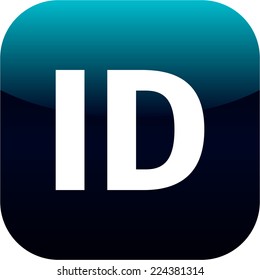 blue ID icon for web, internet or phone app