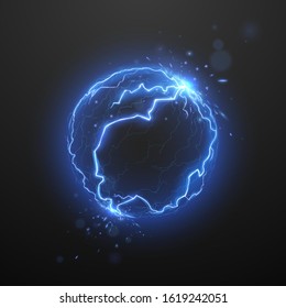 Blue ightning sphere with sparks