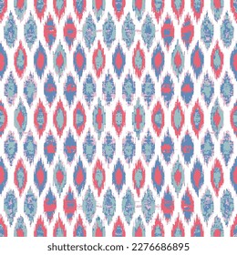 Blue Ikat Ogee Seamless Background Pattern,Ikat Ogee background - Ethnic folk seamless pattern. Abstract background for textile design,