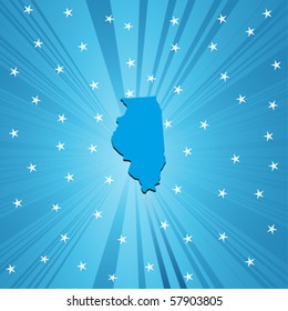 Blue  Illinois map, abstract background for your design