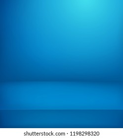 Blue illuminated room. Vector illustration. Advertising layout