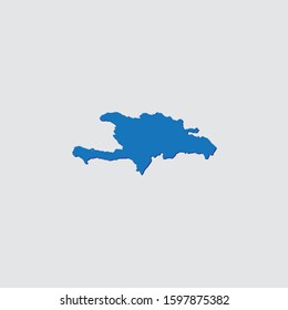 Blue Illustrated Country Shape with Shadow of Dominican Republic