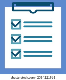 Blue illustration of checklist binder