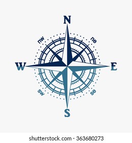 Blue Illustration Compass Rose Stock Vector (Royalty Free) 363680273 ...