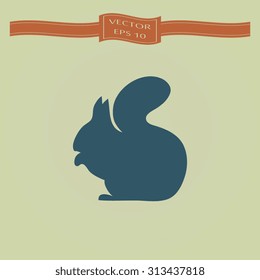 Blue illustration with squirrels isolated