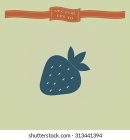 Blue Illustration of Strawberries 