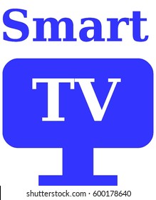 Blue illustration, vector of a smart TV