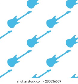 Blue image of guitar, repeated on white background